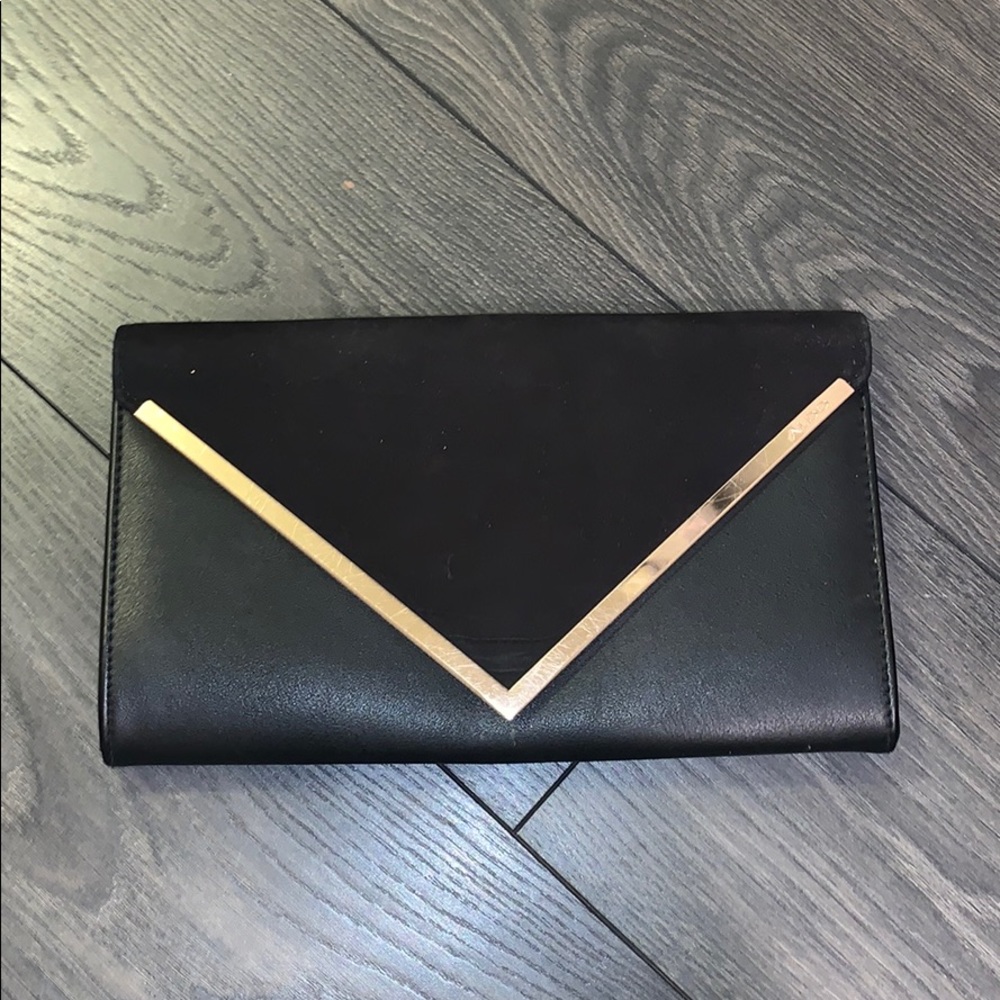 ALDO black & gold  clutch